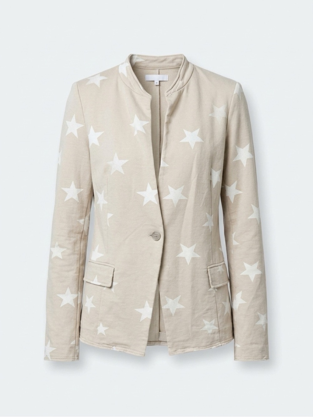 NWT Venti 6 Women’s Beige knit Star-Print Single-Button Blazer L